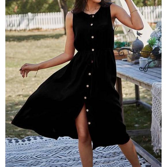NEW ANNA-KACI button down adjustable dress in black - Picture 2 of 3